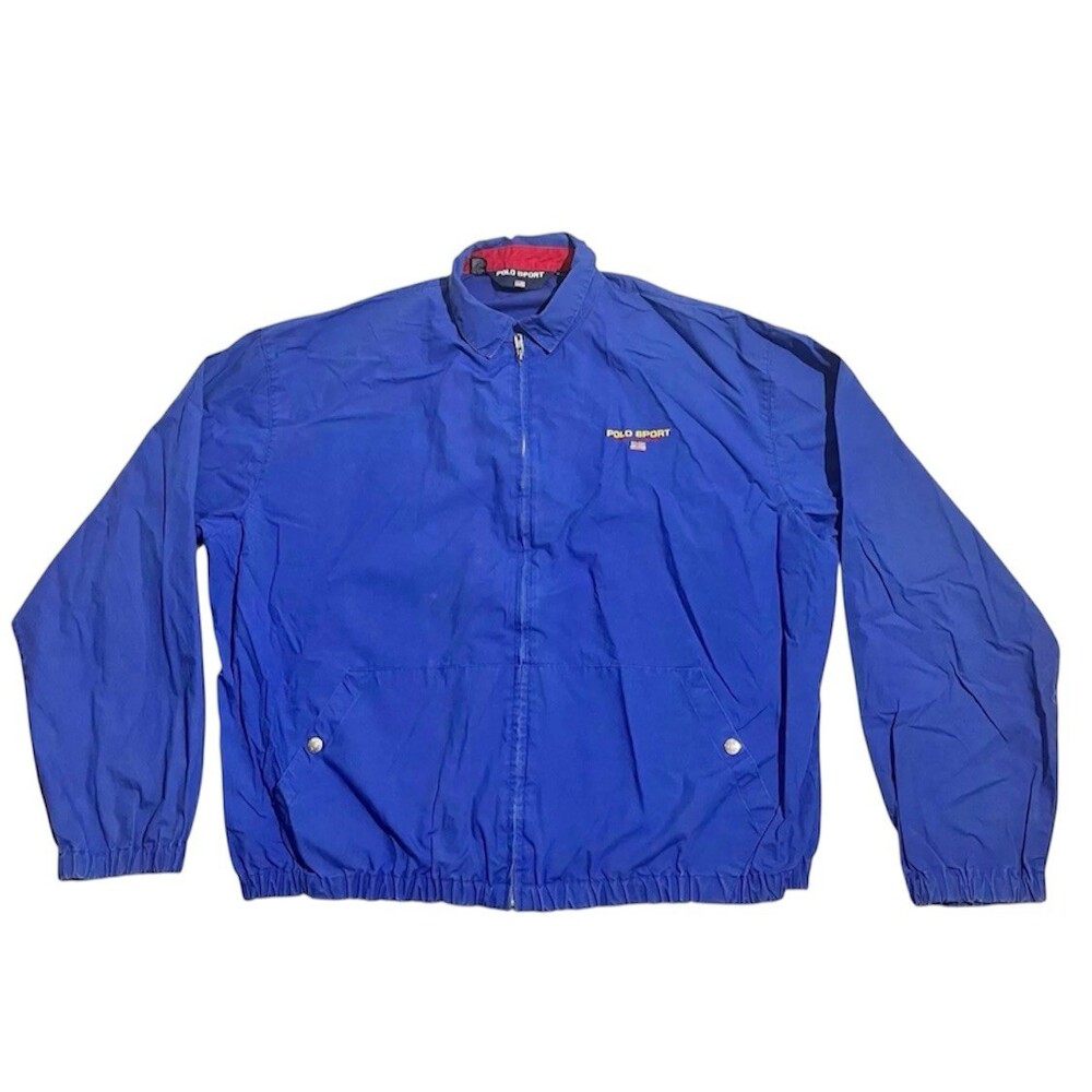 Vintage Polo Sport Harrington Jacket Ralph Lauren Mens XL Flag USA Bomber 90s